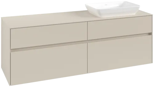 VILLEROY BOCH Toaletní skříňka Collaro, 4 výsuvy, 1600 x 548 x 500 mm, Cashmere Grey / Cashmere Grey #C12200VN