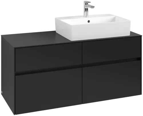 VILLEROY BOCH Toaletní skříňka Collaro, 4 výsuvy, 1200 x 548 x 500 mm, Volcano Black / Volcano Black #C13000VL