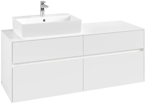 VILLEROY BOCH Toaletní skříňka Collaro, s osvětlením, 4 výsuvy, 1400 x 548 x 500 mm, bílá matná / bílá matná #C132B0MS