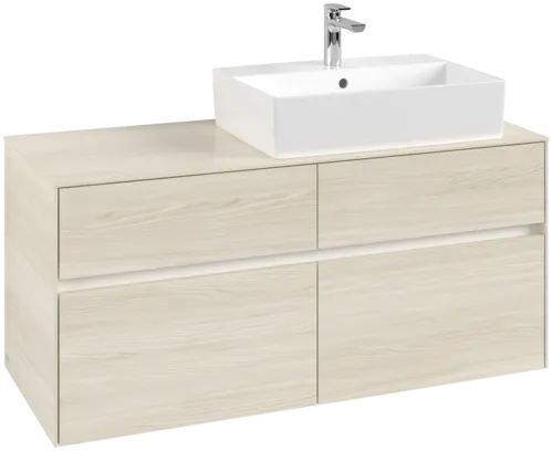 VILLEROY BOCH Toaletní skříňka Collaro, s osvětlením, 4 výsuvy, 1200 x 548 x 500 mm, bílý dub / bílý dub #C130B0AA