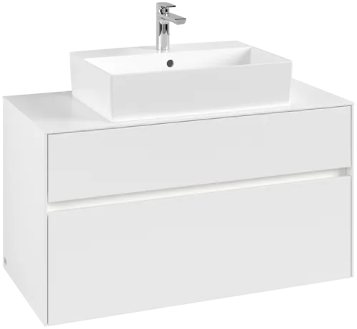 VILLEROY BOCH Collaro toaletní skříňka, s osvětlením, 2 výsuvy, 1000 x 548 x 500 mm, bílá matná / bílá matná #C125B0MS