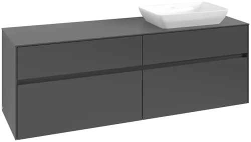 VILLEROY BOCH Toaletní skříňka Collaro, 4 výsuvy, 1600 x 548 x 500 mm, grafitová / grafitová #C12200VR