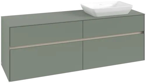 VILLEROY BOCH Toaletní skříňka Collaro, s osvětlením, 4 výsuvy, 1600 x 548 x 500 mm, Soft Green / Soft Green #C122B0AF