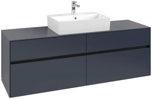 VILLEROY BOCH Toaletní skříňka Collaro, s osvětlením, 4 výsuvy, 1600 x 548 x 500 mm, Marine Blue / Marine Blue #C134B0VQ