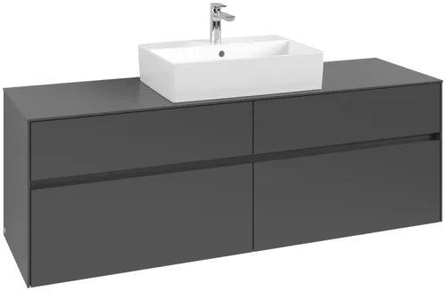 VILLEROY BOCH Toaletní skříňka Collaro, s osvětlením, 4 výsuvy, 1600 x 548 x 500 mm, Grafit / Grafit #C134B0VR