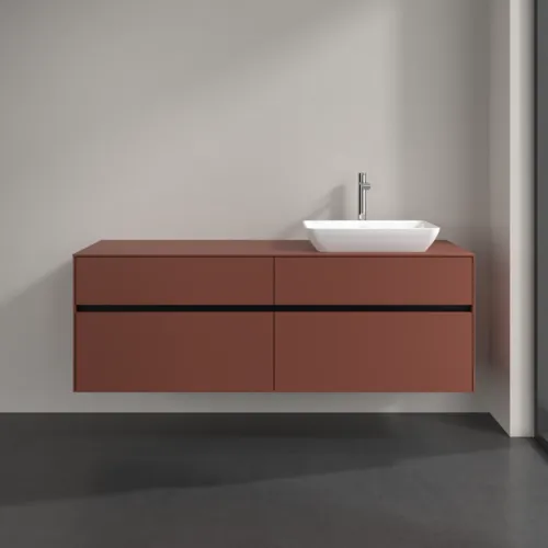 VILLEROY BOCH Toaletní skříňka Collaro, s osvětlením, 4 výsuvy, 1600 x 548 x 500 mm, Vínově červená / Vínově červená #C122B0AH, obrázek 3
