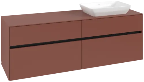 VILLEROY BOCH Toaletní skříňka Collaro, s osvětlením, 4 výsuvy, 1600 x 548 x 500 mm, Vínově červená / Vínově červená #C122B0AH