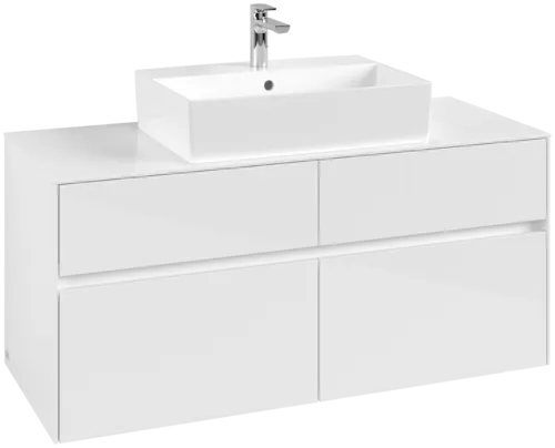 VILLEROY BOCH Toaletní skříňka Collaro, 4 výsuvy, 1200 x 548 x 500 mm, lesklá bílá / lesklá bílá #C12800DH