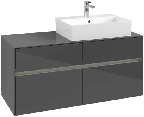VILLEROY BOCH Collaro toaletní skříňka, s osvětlením, 4 výsuvy, 1200 x 548 x 500 mm, lesklá šedá / lesklá šedá #C130B0FP