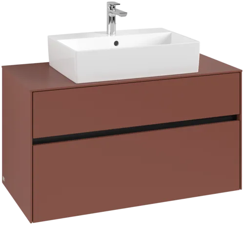 VILLEROY BOCH Toaletní skříňka Collaro, 2 výsuvy, 1000 x 548 x 500 mm, vínově červená / vínově červená #C12500AH