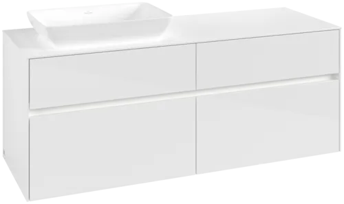 VILLEROY BOCH Toaletní skříňka Collaro, s osvětlením, 4 výsuvy, 1400 x 548 x 500 mm, lesklá bílá / lesklá bílá #C117B0DH