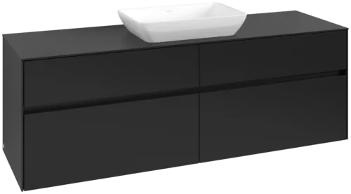VILLEROY BOCH Toaletní skříňka Collaro, s osvětlením, 4 výsuvy, 1600 x 548 x 500 mm, Volcano Black / Volcano Black #C120B0VL