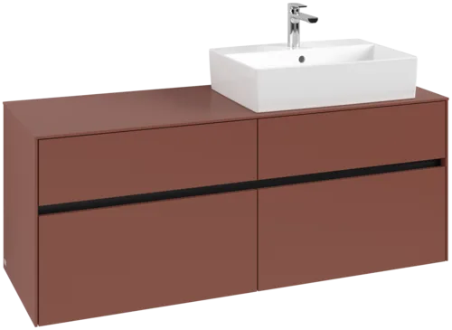 VILLEROY BOCH Toaletní skříňka Collaro, 4 výsuvy, 1400 x 548 x 500 mm, Vínově červená / Vínově červená #C13300AH