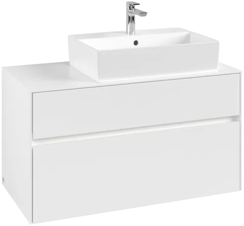 VILLEROY BOCH Collaro toaletní skříňka, s osvětlením, 2 výsuvy, 1000 x 548 x 500 mm, bílá matná / bílá matná #C127B0MS
