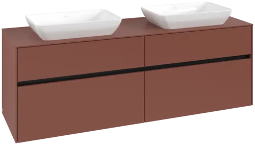VILLEROY BOCH Toaletní skříňka Collaro, s osvětlením, 4 výsuvy, 1600 x 548 x 500 mm, Vínově červená / Vínově červená #C123B0AH