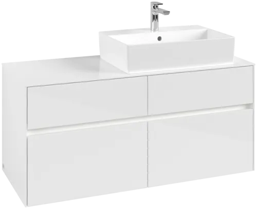VILLEROY BOCH Collaro toaletní skříňka, s osvětlením, 4 výsuvy, 1200 x 548 x 500 mm, lesklá bílá / lesklá bílá #C130B0DH