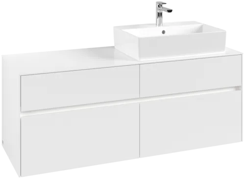 VILLEROY BOCH Toaletní skříňka Collaro, s osvětlením, 4 výsuvy, 1400 x 548 x 500 mm, bílá matná / bílá matná #C133B0MS