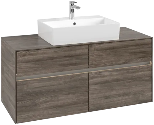 VILLEROY BOCH Toaletní skříňka Collaro, s osvětlením, 4 výsuvy, 1200 x 548 x 500 mm, Kamenný dub / Kamenný dub #C128B0RK