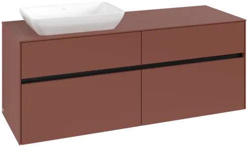 VILLEROY BOCH Toaletní skříňka Collaro, s osvětlením, 4 výsuvy, 1400 x 548 x 500 mm, Vínově červená / Vínově červená #C117B0AH