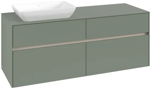 VILLEROY BOCH Toaletní skříňka Collaro, s osvětlením, 4 výsuvy, 1400 x 548 x 500 mm, Soft Green / Soft Green #C117B0AF