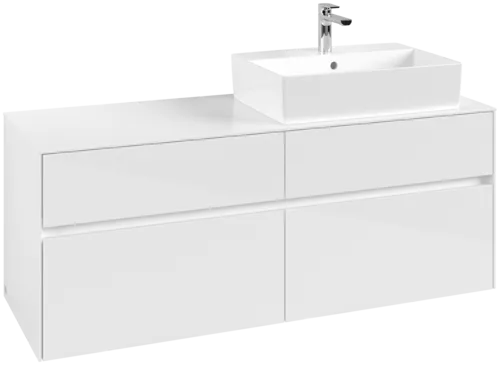 VILLEROY BOCH Toaletní skříňka Collaro, 4 výsuvy, 1400 x 548 x 500 mm, lesklá bílá / lesklá bílá #C13300DH