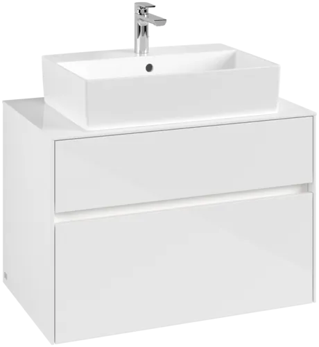 VILLEROY BOCH Toaletní skříňka Collaro, s osvětlením, 2 výsuvy, 800 x 548 x 500 mm / lesklá bílá #C124B0DH