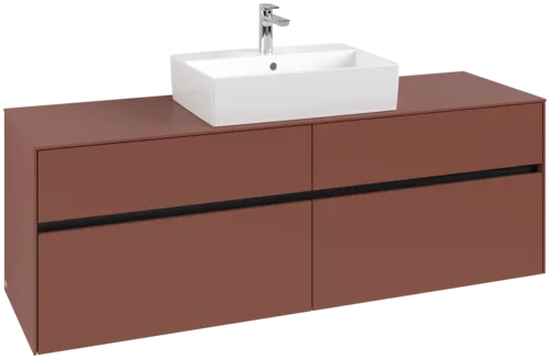 VILLEROY BOCH Toaletní skříňka Collaro, 4 výsuvy, 1600 x 548 x 500 mm, Vínově červená / Vínově červená #C13400AH