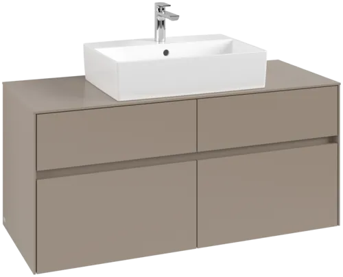 VILLEROY BOCH Toaletní skříňka Collaro, s osvětlením, 4 výsuvy, 1200 x 548 x 500 mm, taupe / taupe #C128B0VM