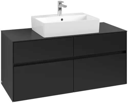 VILLEROY BOCH Toaletní skříňka Collaro, s osvětlením, 4 výsuvy, 1200 x 548 x 500 mm, Volcano Black / Volcano Black #C128B0VL