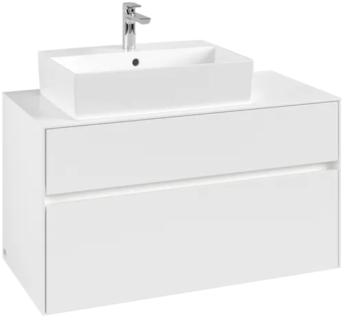 VILLEROY BOCH Collaro toaletní skříňka, s osvětlením, 2 výsuvy, 1000 x 548 x 500 mm, bílá matná / bílá matná #C126B0MS