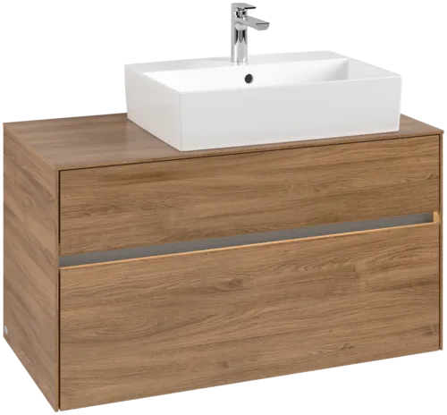 VILLEROY BOCH Toaletní skříňka Collaro, s osvětlením, 2 výsuvy, 1000 x 548 x 500 mm, dub Kansas / dub Kansas #C127B0RH