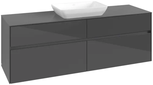 VILLEROY BOCH Toaletní skříňka Collaro, 4 výsuvy, 1600 x 548 x 500 mm, lesklá šedá / lesklá šedá #C12000FP