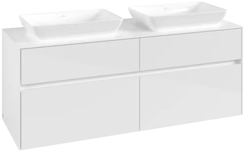 VILLEROY BOCH Toaletní skříňka Collaro, 4 výsuvy, 1400 x 548 x 500 mm, lesklá bílá / lesklá bílá #C11900DH