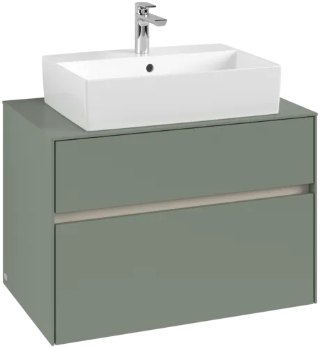 VILLEROY BOCH Toaletní skříňka Collaro, s osvětlením, 2 výsuvy, 800 x 548 x 500 mm, Soft Green / Soft Green #C124B0AF