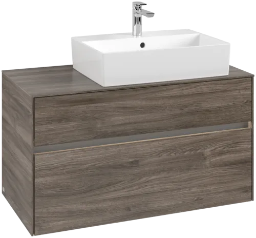 VILLEROY BOCH Toaletní skříňka Collaro, s osvětlením, 2 výsuvy, 1000 x 548 x 500 mm, Kamenný dub / Kamenný dub #C127B0RK