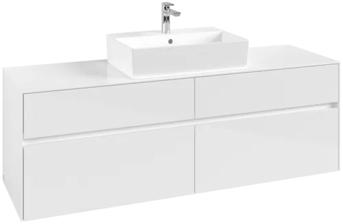 VILLEROY BOCH Toaletní skříňka Collaro, 4 výsuvy, 1600 x 548 x 500 mm, lesklá bílá / lesklá bílá #C13400DH