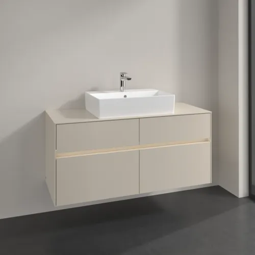 VILLEROY BOCH Toaletní skříňka Collaro, s osvětlením, 4 výsuvy, 1200 x 548 x 500 mm, Cashmere Grey / Cashmere Grey #C128B0VN, obrázek 2