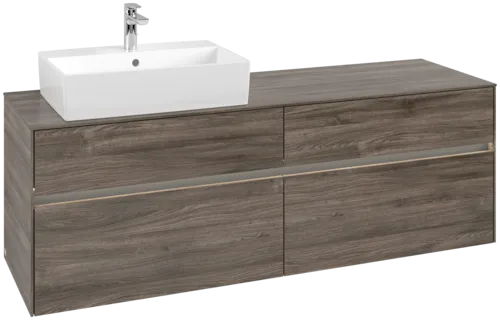 VILLEROY BOCH Toaletní skříňka Collaro, s osvětlením, 4 výsuvy, 1600 x 548 x 500 mm, Kamenný dub / Kamenný dub #C135B0RK