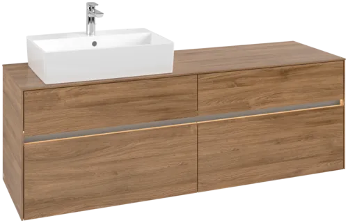 VILLEROY BOCH Toaletní skříňka Collaro, s osvětlením, 4 výsuvy, 1600 x 548 x 500 mm, dub Kansas / dub Kansas #C135B0RH