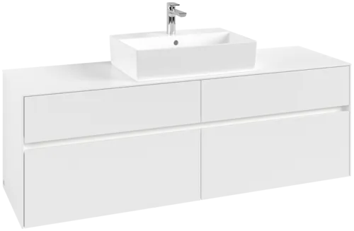 VILLEROY BOCH Toaletní skříňka Collaro, s osvětlením, 4 výsuvy, 1600 x 548 x 500 mm, bílá matná / bílá matná #C134B0MS
