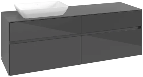 VILLEROY BOCH Toaletní skříňka Collaro, 4 výsuvy, 1600 x 548 x 500 mm, lesklá šedá / lesklá šedá #C12100FP