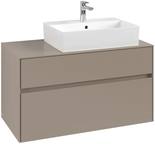VILLEROY BOCH Toaletní skříňka Collaro, s osvětlením, 2 výsuvy, 1000 x 548 x 500 mm, taupe / taupe #C127B0VM