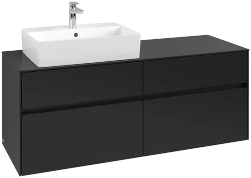 VILLEROY BOCH Toaletní skříňka Collaro, 4 výsuvy, 1400 x 548 x 500 mm, Volcano Black / Volcano Black #C13200VL