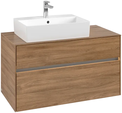 VILLEROY BOCH Toaletní skříňka Collaro, s osvětlením, 2 výsuvy, 1000 x 548 x 500 mm, dub Kansas / dub Kansas #C126B0RH
