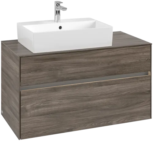 VILLEROY BOCH Toaletní skříňka Collaro, s osvětlením, 2 výsuvy, 1000 x 548 x 500 mm, Kamenný dub / Kamenný dub #C126B0RK