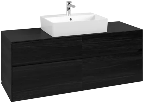 VILLEROY BOCH Toaletní skříňka Collaro, s osvětlením, 4 výsuvy, 1400 x 548 x 500 mm, černý dub / černý dub #C131B0AB