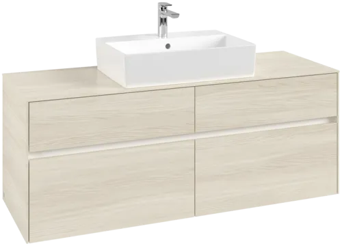 VILLEROY BOCH Toaletní skříňka Collaro, s osvětlením, 4 výsuvy, 1400 x 548 x 500 mm, bílý dub / bílý dub #C131B0AA