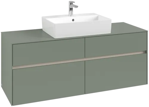 VILLEROY BOCH Toaletní skříňka Collaro, s osvětlením, 4 výsuvy, 1400 x 548 x 500 mm, Soft Green / Soft Green #C131B0AF