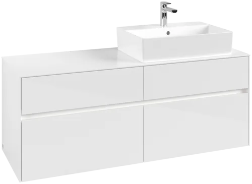 VILLEROY BOCH Toaletní skříňka Collaro, s osvětlením, 4 výsuvy, 1400 x 548 x 500 mm, lesklá bílá / lesklá bílá #C133B0DH