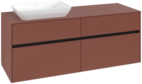 VILLEROY BOCH Toaletní skříňka Collaro, 4 výsuvy, 1400 x 548 x 500 mm, Vínově červená / Vínově červená #C11700AH